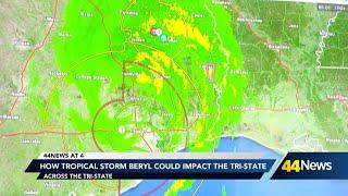 How tropical storm Beryl could impact the Tri-State