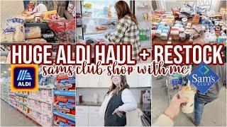 HUGE ALDI GROCERY HAUL + RESTOCKS | SAMS CLUB SHOP WITH ME + SPEND DATE NIGHT WITH US!