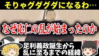 【ゆっくり歴史解説】 応仁の乱はなぜ始まったのか？ 足利義政の誕生から応仁の乱に至るまでどんなことが起きたのか簡単に解説