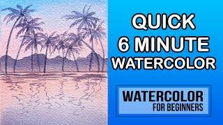 How to Paint a Watercolor Sunset Landscape Perfect For Beginners