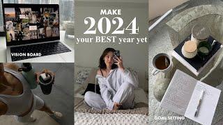 Prep for 2024 w/me! *GET MOTIVATED* vision board, goal setting, healthy habits aesthetic vlog