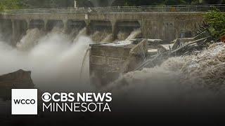 Images show banks along Minnesota dam eroding after flooding