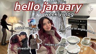 möbel aufbauen, schminktisch organisieren, silvester & unser herd ist angekommen   hello january