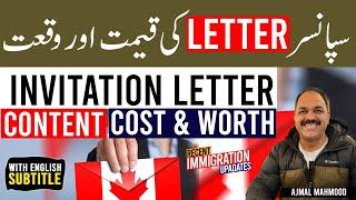 Sponsor Letter, Visit Visa Canada