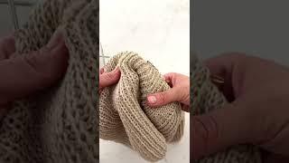Вяжу топ полупатентной резинкой из пряжи с хлопком и льном #knitting #вязание #своимируками