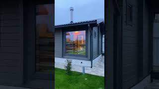 Баня с панорамным окном в парилке #баняподключ #парилка #баня  #баняизбруса #shorts #печка #rells