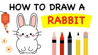 How to Draw a Rabbit (EASY) | Chinese New Year for kids | Year of the Rabbit