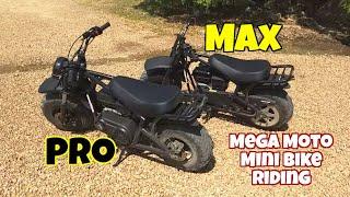 New mini bike riding, Mega Moto 212 pro versus Mega Moto Max 212cc