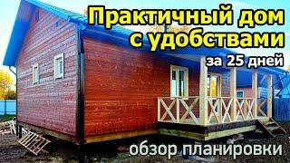 Проект одноэтажного дома с террасой. Каркасный дом 7 на 9 с двумя спальнями и кухней-гостиной