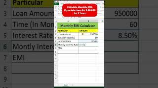 Calculate Monthly EMI for your loan amount