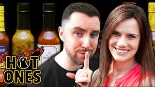 Twitch Streamer Gets SPICY with His Wife | Hot Ones Hot Sauce Challenge