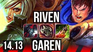 RIVEN vs GAREN (TOP) | 7/1/6, 900+ games, Godlike | VN Master | 14.13