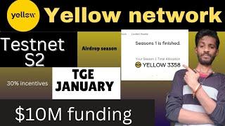 Yellow network Season 2 testnet Airdrop guide | crypto airdrops