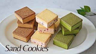 ENG) Sand cookies : Strawberry, Matcha,  Coffee│Brechel