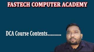 DCA Course Contents ! Fastech Computer Academy