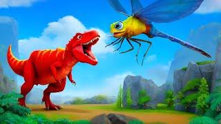 Monster Dragonfly vs Red T-Rex - Epic Battle of Giants in a Prehistoric Jurassic World Fight