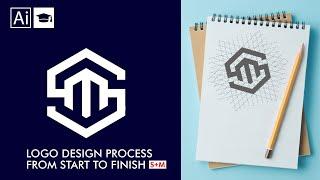 Logo Design Process From Start To Finish | Adobe illustrator Tutorial |Modern SM Letter Logo Design