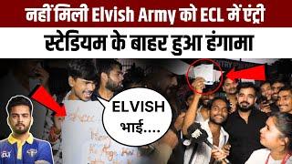 ECL Match में स्टेडियम के बाहर Elvish Army का हंगामा Dynamic Delhi vs Haryanvi Hunters | Match 9