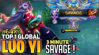 SAVAGE! In 3 Minute, Luo Yi Insane Burst Damage [ Top 1 Global Luo Yi ] By ꃅꍟꈤꀸꋪꌩ - Mobile Legends