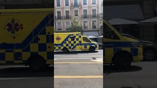 Emergency ambulance responding in Geneva