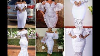 Lace dress styles 2023: white lace styles for special occasions. #nigerian #africa