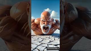 Man lying on snow in hot sun #ai #man #shorts