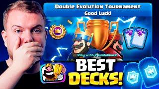 BEST DOUBLE EVOLUTION TOURNAMENT DECKS IN CLASH ROYALE!