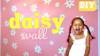 DIY Daisy Wall | Easy Accent Wall for Girls Room Under $50