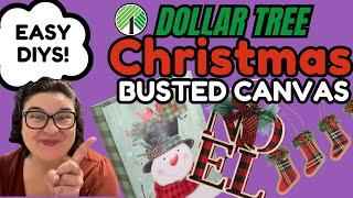 Christmas DIY: Busted Canvas Holiday Art Using Dollar Store Finds! (Festive & Affordable!)