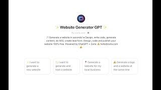 ChatGPT Website Builder - Build an entire website with ChatGPT in one click