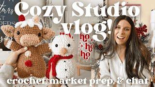 Crocheting ADORABLE Christmas Plushies?! Small Business Vlog, Yarn Haul & Chat!