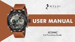 SYLVI Iconic  User Manual ⌚ | How To Use Analog Digital Watch Guide️ | Iconic Watch Functions