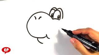 How to Draw Yoshi - Easy Pictures to Draw