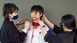 All of Us Are Dead – Gwi-nam spezieller Make-up-Prozess. Koreanischer Maskenbildner für Zombiefilme