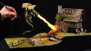 How to Make an EPIC Dragon Attack Diorama | Ralaxing Craft DIY