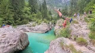 Clumsy attempts at Death Diving on the Soča river in Julian Alps 