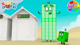 Friendly Fours’ Beach Day | S7 E2 | Learn Times Tables | @Numberblocks