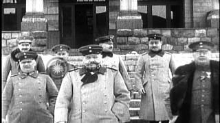 Marshal Paul Von Hindenburg with staff officers, Germany, during World War I HD Stock Footage