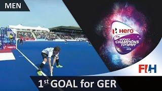 GER 1-1 IND Germany convert their third penalty corner as Tom Grambusch scores a dragflick #HCT2016