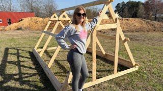 ONE log turned into ONE chicken COOP!!! (Chicken Tractor BUILD!!!)