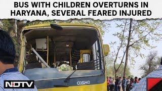 Haryana Bus Accident | Bus Carrying School Children Overturns In Haryana, Several Feared Injured