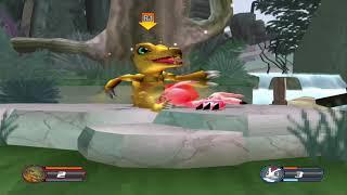 Digimon Rumble Arena 2 PCSX2 Emulator on Laptop Game Play Agumon Evolve to Greymon