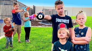 Nerf Battle: Hero Kidz vs Villain Kidz