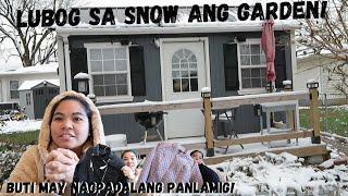 BUHAY AMERIKA:MABUTI NAKA HARVEST NA TAYO NGAYON LUBOG SA SNOW  GARDEN NATIN! HANDA NA ANG PANLAMIG