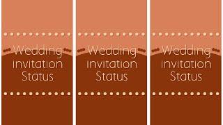 Wedding invitation - New full screen status video 2019 - JAYSc special seconds