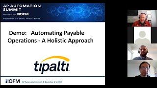 Automating Payable Operations - A Holistic Approach.  Tipalti's session at IOFM AP Automation Summit
