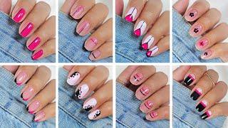 10 Easy Nail ideas  Pink Nail Art compilation