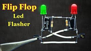 Flip Flop Led Flasher Circuit | Using Transistor Bc547 | Led Flasher Circuit