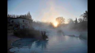 Terme libere di Saturnia -Cascate del Mulino all'alba (video 4k)