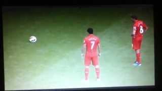 Luis Suarez Freekick vs Manchester City